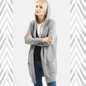 TopShop Long open-front cardigan with hood